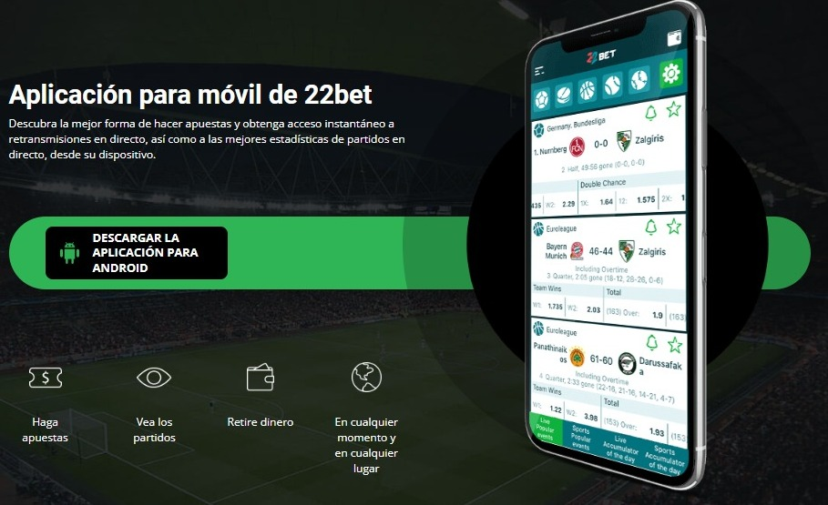 aplicación móvil de 22bet