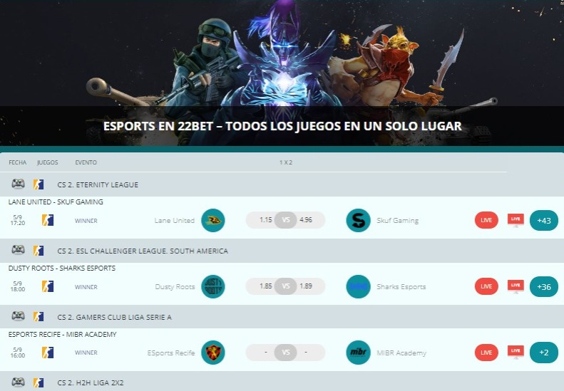 esports en 22bet